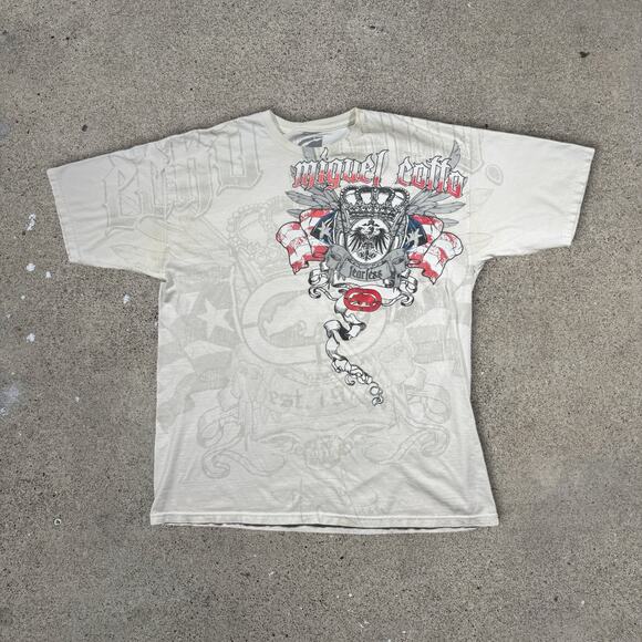 Vintage Y2K Ecko Unltd Fearless Grunge Gothic AOP Wings Tee XL 23x29 Rare - Picture 2 of 9